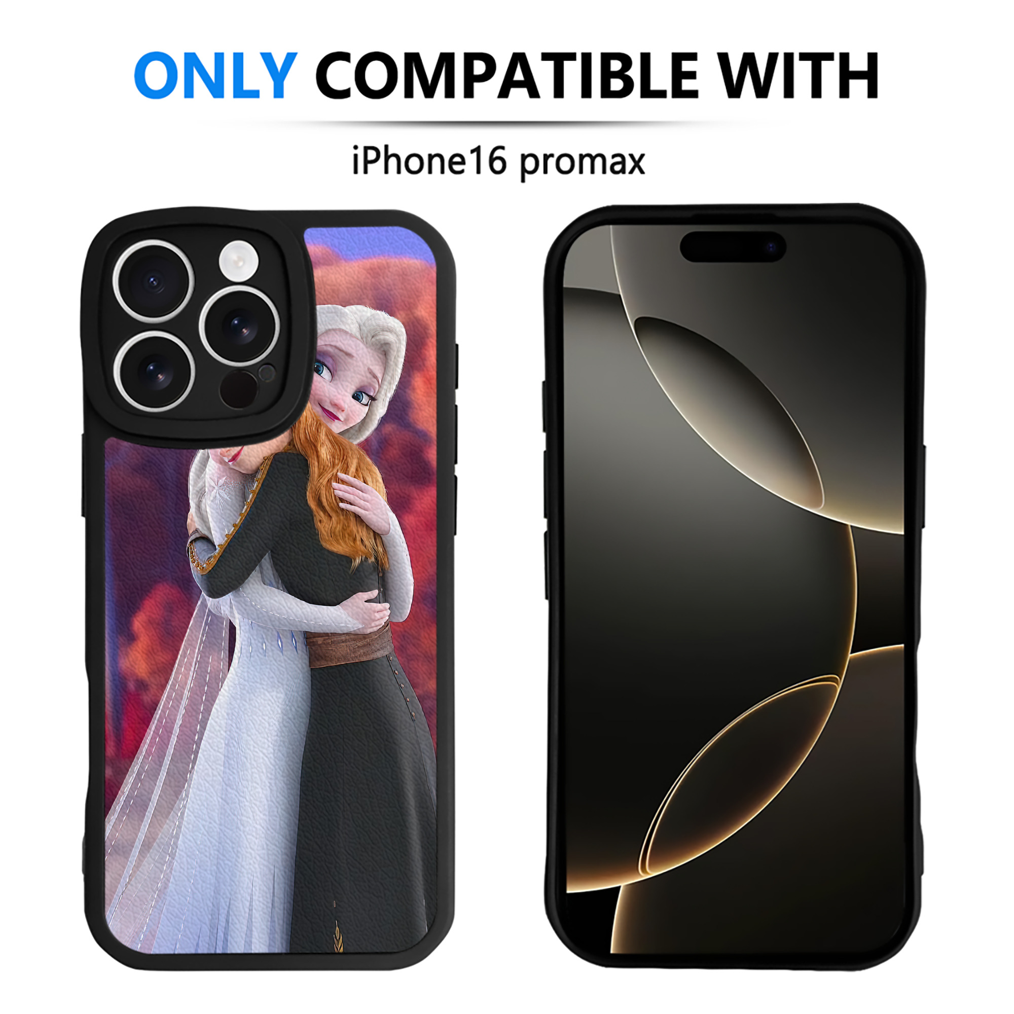 （画像用） アナと雪の女王 アンナ エルサ Frozen Anna Elsa 【iPhone 16シリーズ対応】シリコンスマホケース（レザー調） 材質：シリコン
